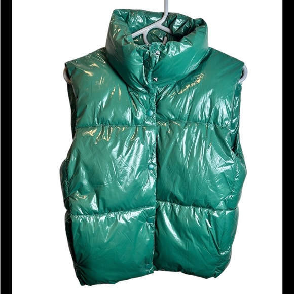 Women’s Dèluc Kelly Green Nylon Marmi Puffer Vest Size XS - Picture 3 of 7